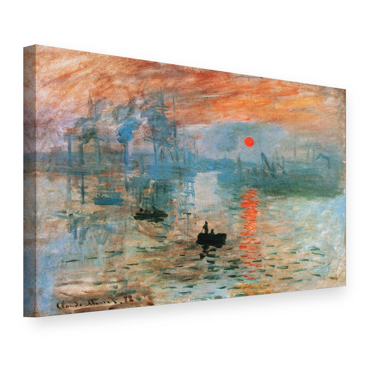 Slika na platnu Impresija, izlazak sunca – Claude Monet, 3D prikaz