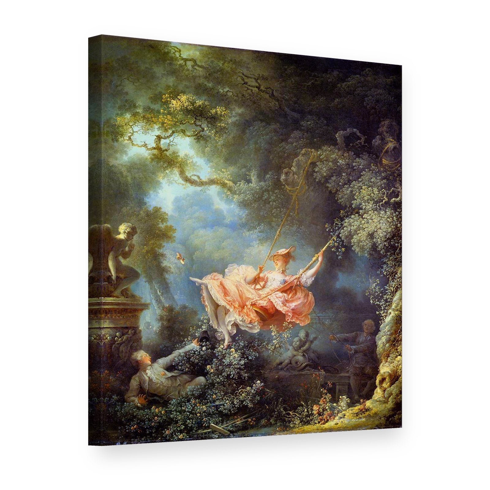 Slika na platnu Ljuljačka – Jean-Honoré Fragonard, 3D prikaz