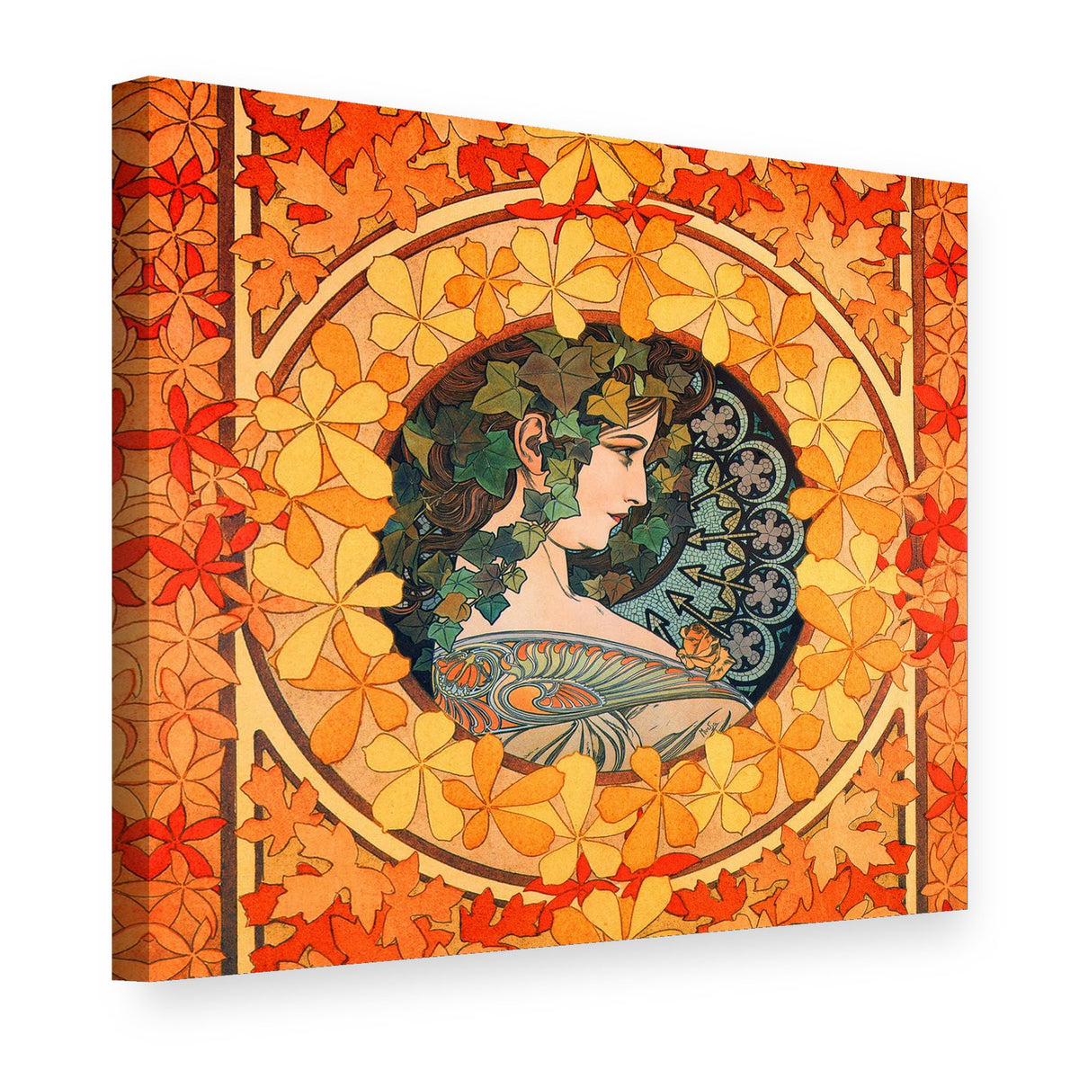 Slika na platnu Proljeće – Alfons Mucha, 3D prikaz