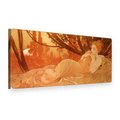 Slika na platnu Sumrak – Alfons Mucha, 3D prikaz