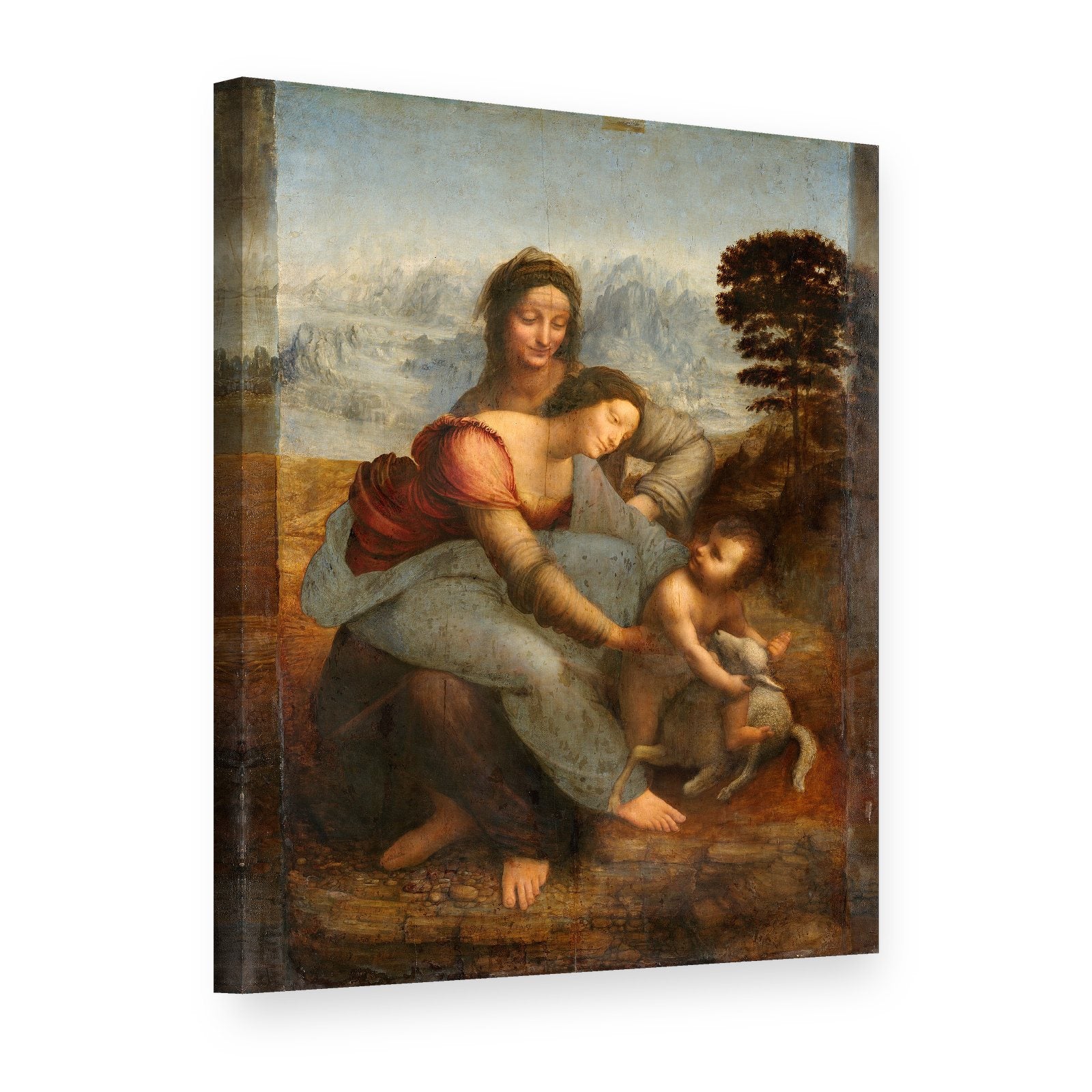 Slika na platnu Sveta obitelj sa svetom Anom – Leonardo da Vinci, 3D prikaz