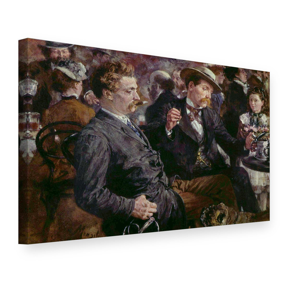 Slika na platnu U pivskom vrtu – Adolph Menzel, 3D prikaz