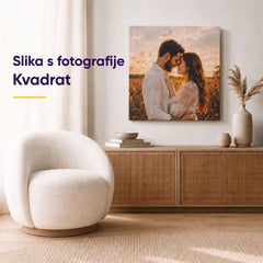 Kvadratna foto slika na platnu – personalizirana zidna slika s vaše fotografije