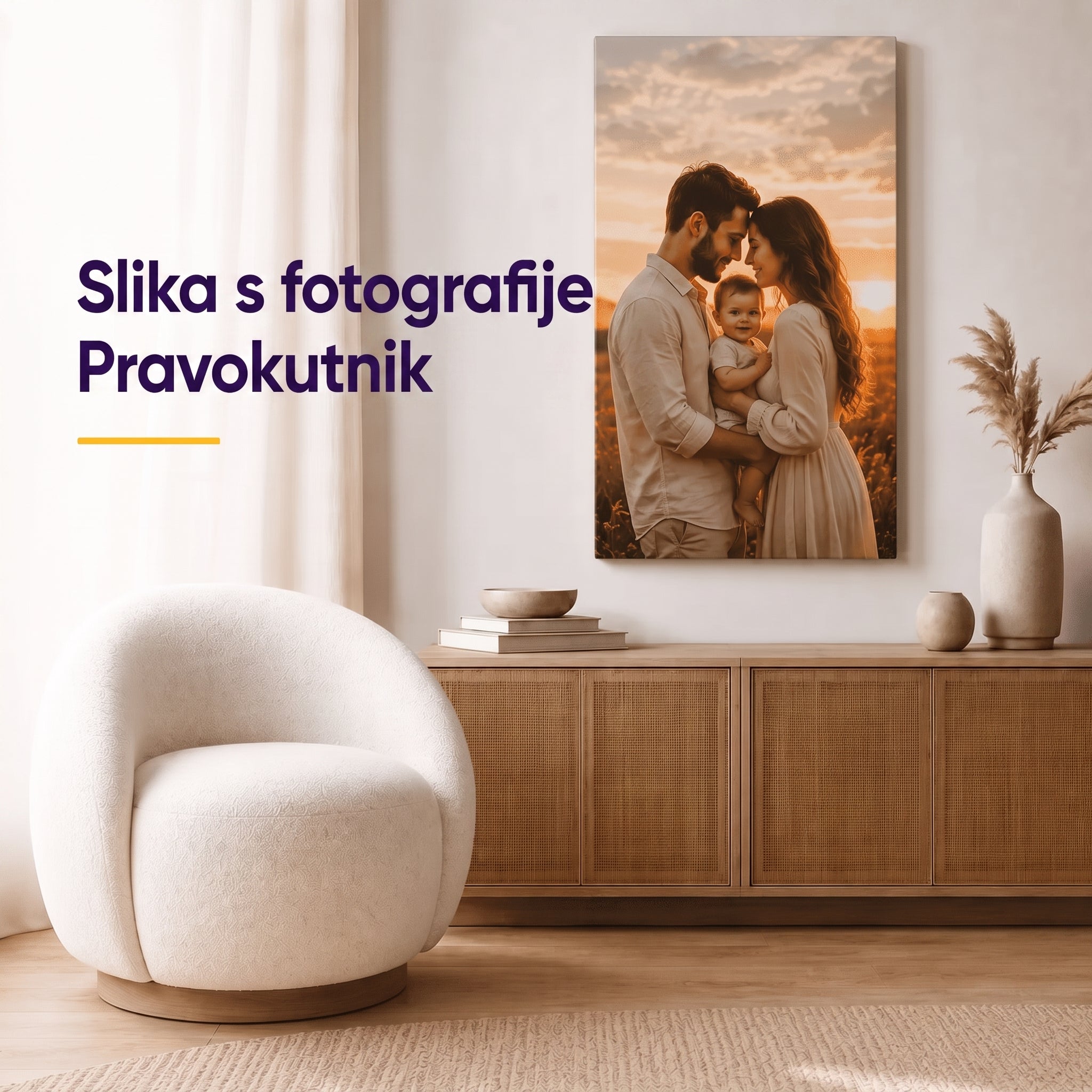 Pravokutna foto slika na platnu – personalizirana zidna slika s vaše fotografije