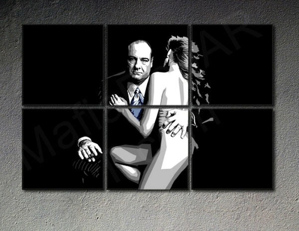 Ručno oslikana POP Art slika SOPRANOSA, 6 dijelova, sop2