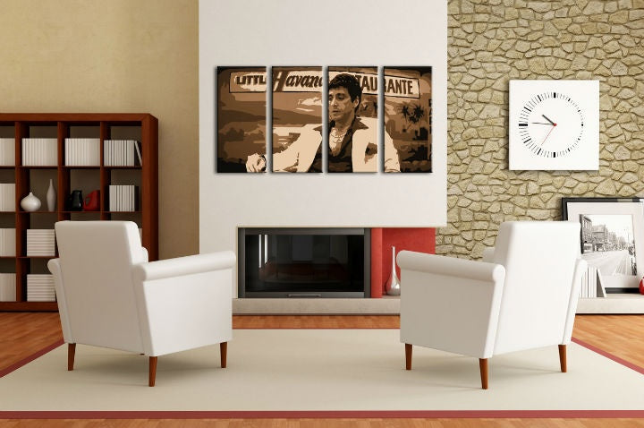 Ručno oslikana POP Art slika HAVANA - AL PACINO 4 dijela