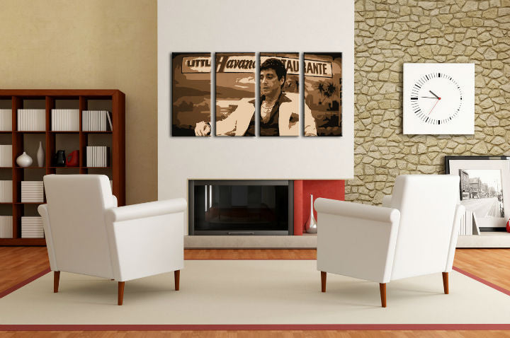 Ručno oslikana POP Art slika HAVANA - AL PACINO 4 dijela - slika 2