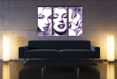 Ručno oslikana POP Art slika Marilyn MONROE, 3 dijela, mon4 - slika 2