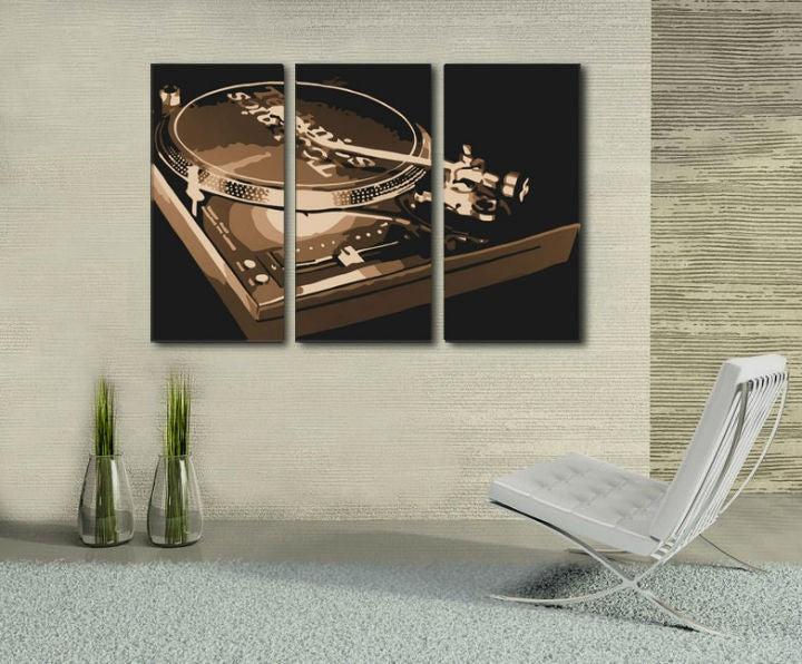 Ručno oslikana POP Art slika DJ 3 dijela dj2