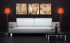 Ručno oslikana POP Art slika LICHTENSTEIN 3 dijela li2 | različite veličine