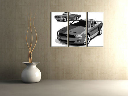 Ručno oslikana POP Art slika FORD MUSTANG 3 dijela fm2 - slika 2