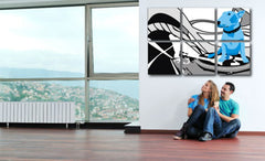 Ručno oslikana POP Art slika Pas i DJ-evi, 6 dijelova dd | različite veličine