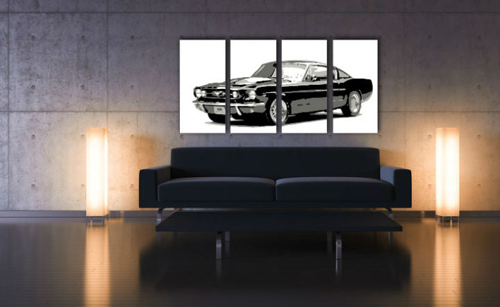 Ručno oslikana POP Art slika Ford Mustang fm iz 4 dijela - slika 2