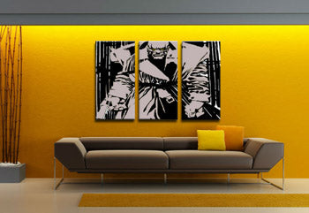 Ručno oslikana POP Art slika Ubojica sa žutim očima, 3 dijela, kwye | različite veličine