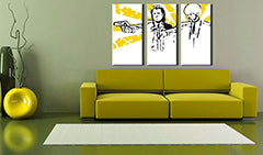 Ručno oslikana POP Art slika Pulp Fiction 3 komada pulp2 | različite veličine