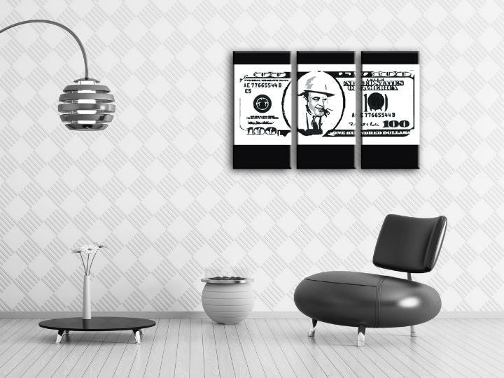 Ručno oslikana POP Art slika AL CAPONE 3 dijela - slika 2