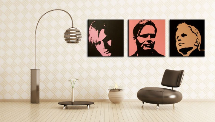 Ručno oslikana POP Art slika Herbert Grônemeyer 3 dijela hg - slika 2