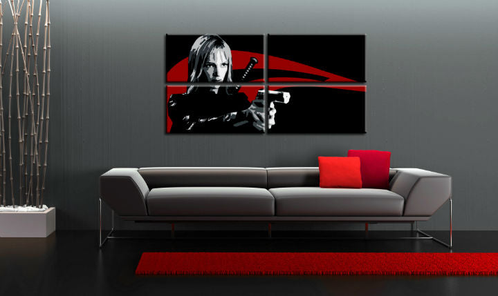 Ručno oslikana POP Art slika Kill Bill 4 dijela kb