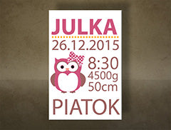 Zidna umjetnost "Naša mala djevojčica" s tekstom TEX013O1