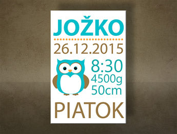 "Naš mali dječak" Zidna slika s tekstom TEX014O1