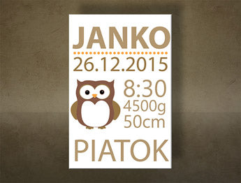 Zidna slika "Naša beba" s tekstom TEX014O1