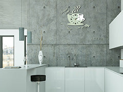 Zidni sat COFFE TIME 3D WHITE NH045-white