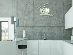Zidni sat COFFE TIME 3D WHITE