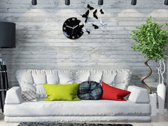 Zidni satovi BUTTERFLIE 3D BLACK NH048