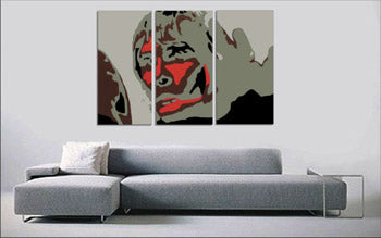 Ručno oslikana POP Art slika SMEĐI MAJMUN od 3 dijela, smeđa | različite veličine