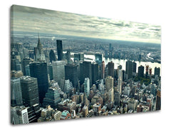 Slika na platnu s motivom pogled na grad new york – 3D prikaz platna s vidljivim drvenim okvirom, Papilora.
