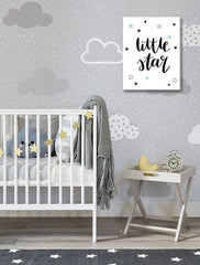 Slika na platnu s motivom natpis little star sa zvjezdicama – detaljan pregled kompozicije, Papilora.