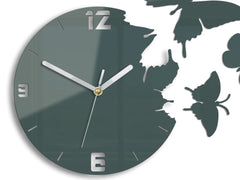 Slika na platnu s motivom sat s leptirima, tamnozeleni – dodatni prikaz s vidljivom teksturom i kompozicijom, Papilora.